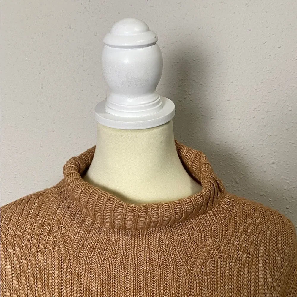 Elizabeth & James Camel Brown Ribbed Knit Turtleneck Sweater Women's Size M